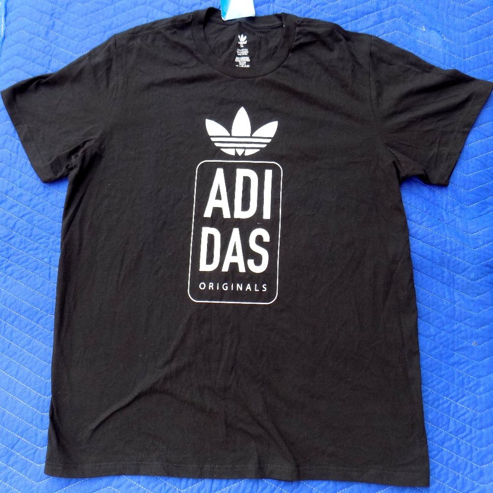 Adidas Stack Box Logo T Shirt - Size XL